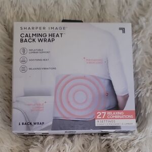 Sharper Image Calming Heat Back Wrap - White and Gray